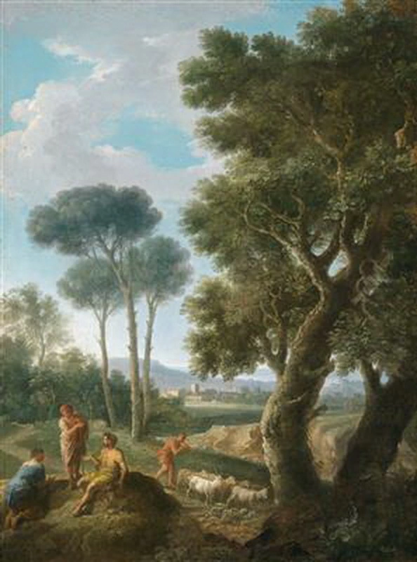 Pastori di capre nella campagna romana